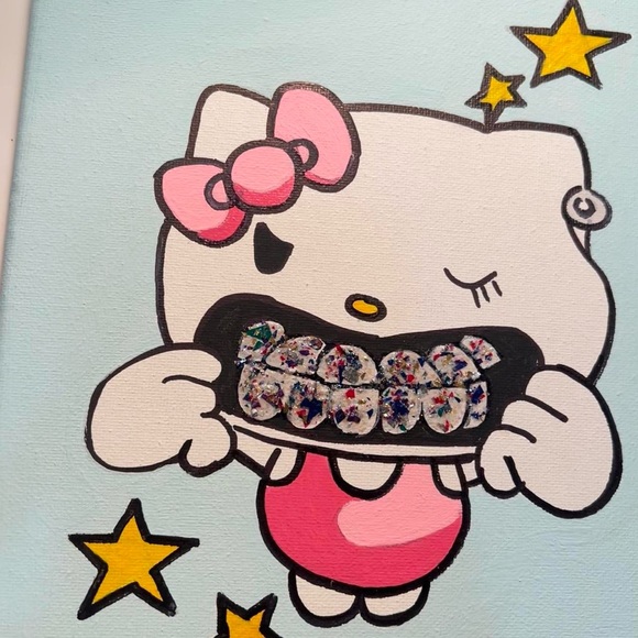 Hello Kitty Grills Painting 8x10 frame - Picture 4 of 4